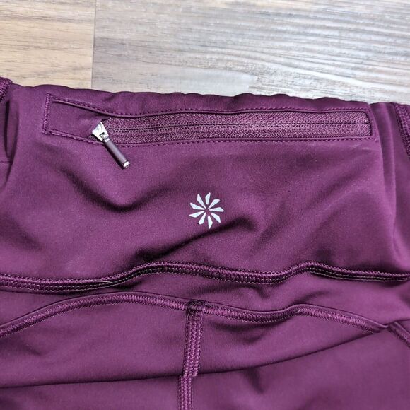 Women's Athleta Velocity Stash Pocket 7/8 Tight‎ Legging Burgundy 13C - Picture 1 of 8
